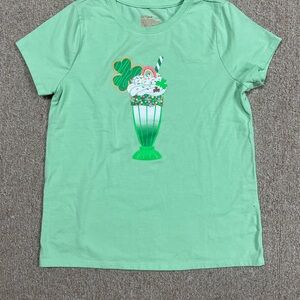 Girls Size 10/12 Cat & Jack Green St. Patrick’s Day T-shirt Short Sleeve